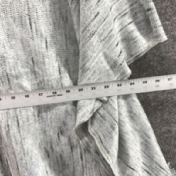 GB Poncho Sweater Women L Large Gray Short Sleeve Fringe Round Neck Casual - Picture 7 of 9